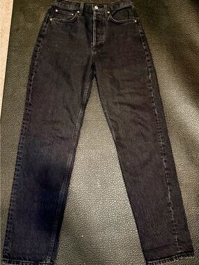 Aritzia Denim Forum The BF High Rise Loose Jeans 28L Washed Black 25